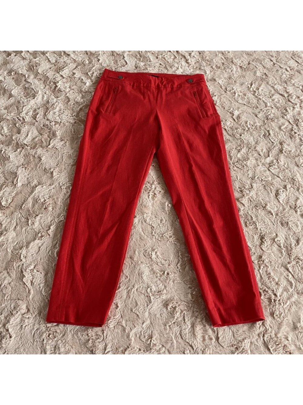 Reitmans Womens Petite 8 Bright Red Cropped Capri Pants